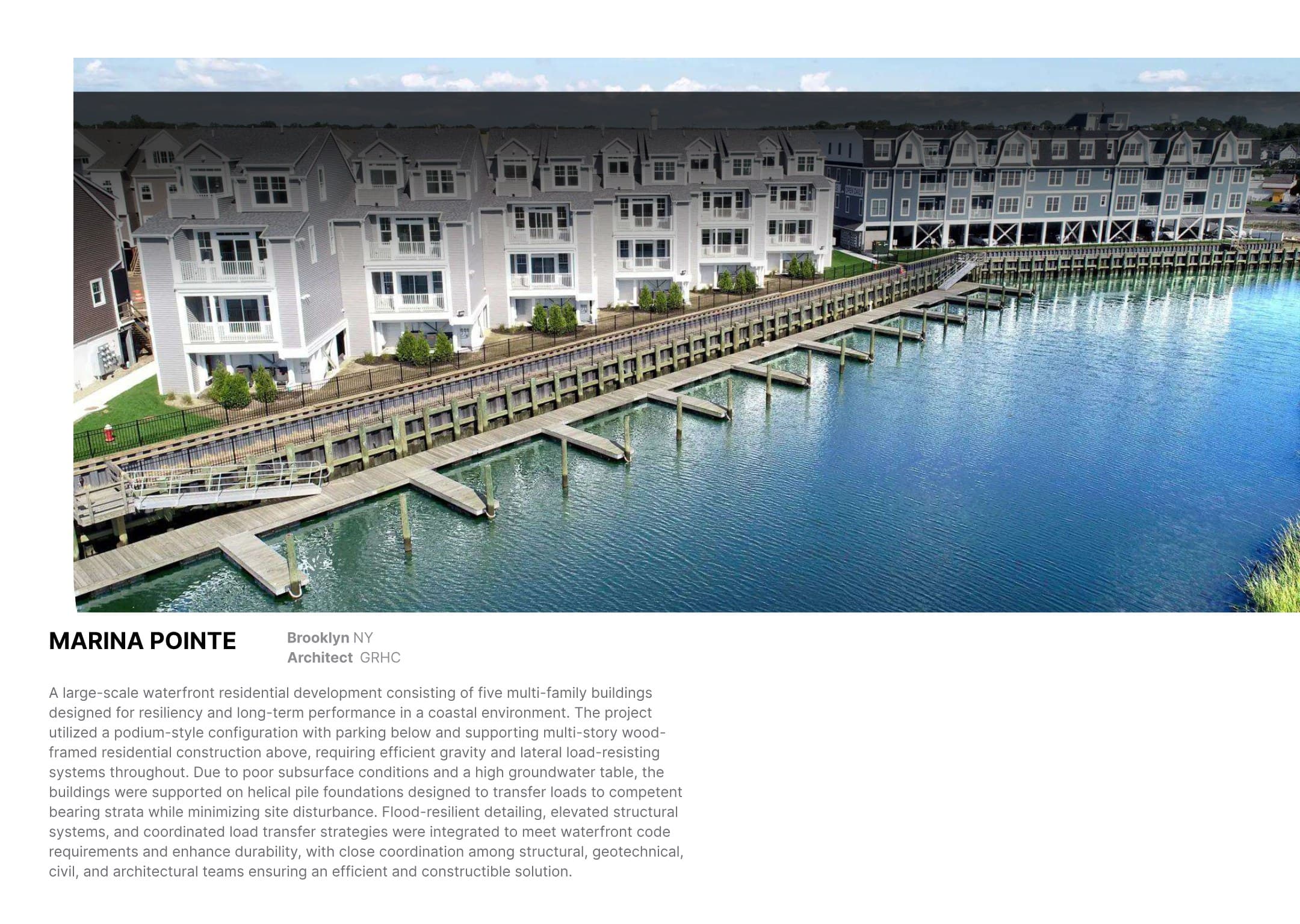 Marina Pointe structural engineering project