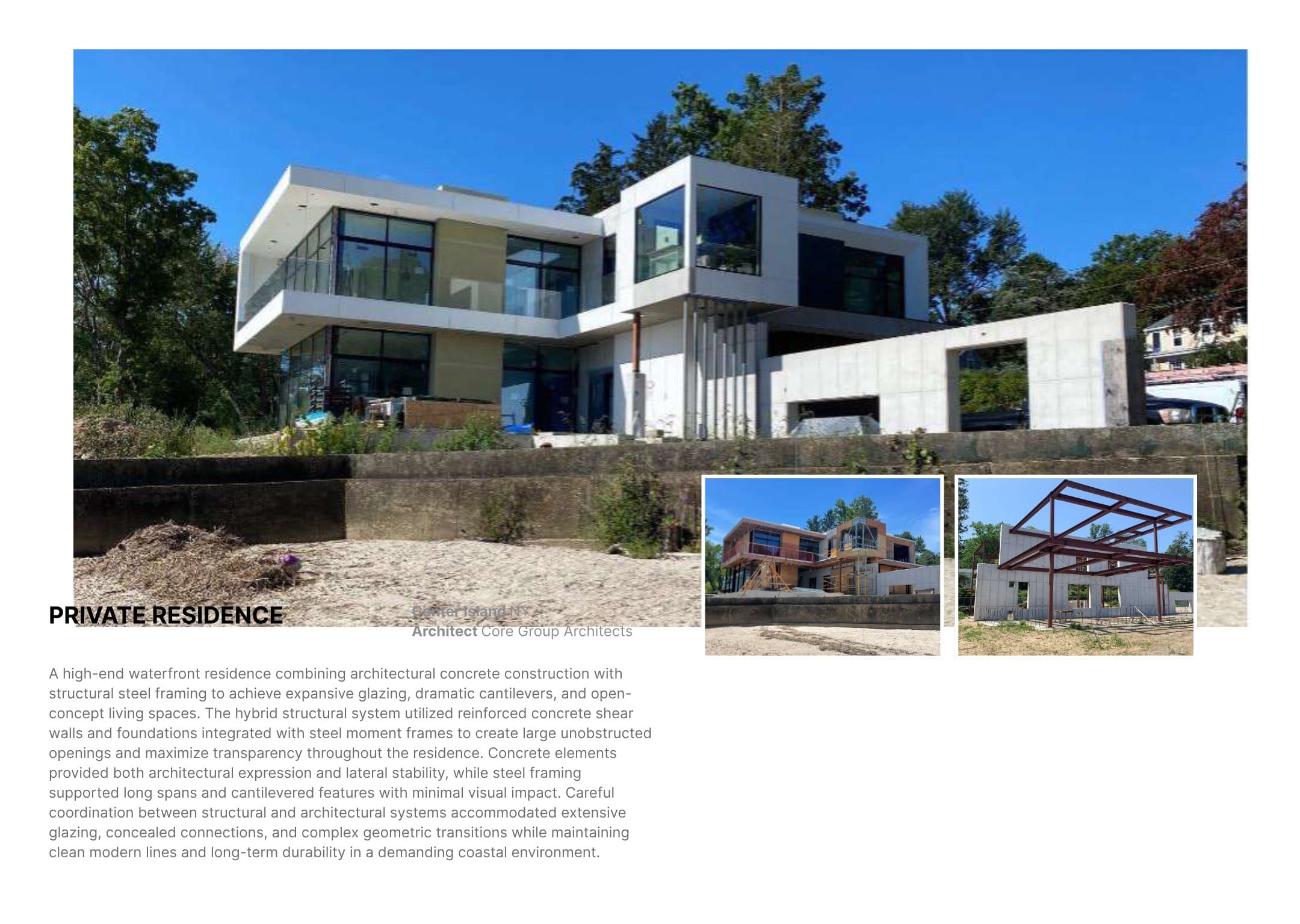 Private Waterfront Residence structural engineering project