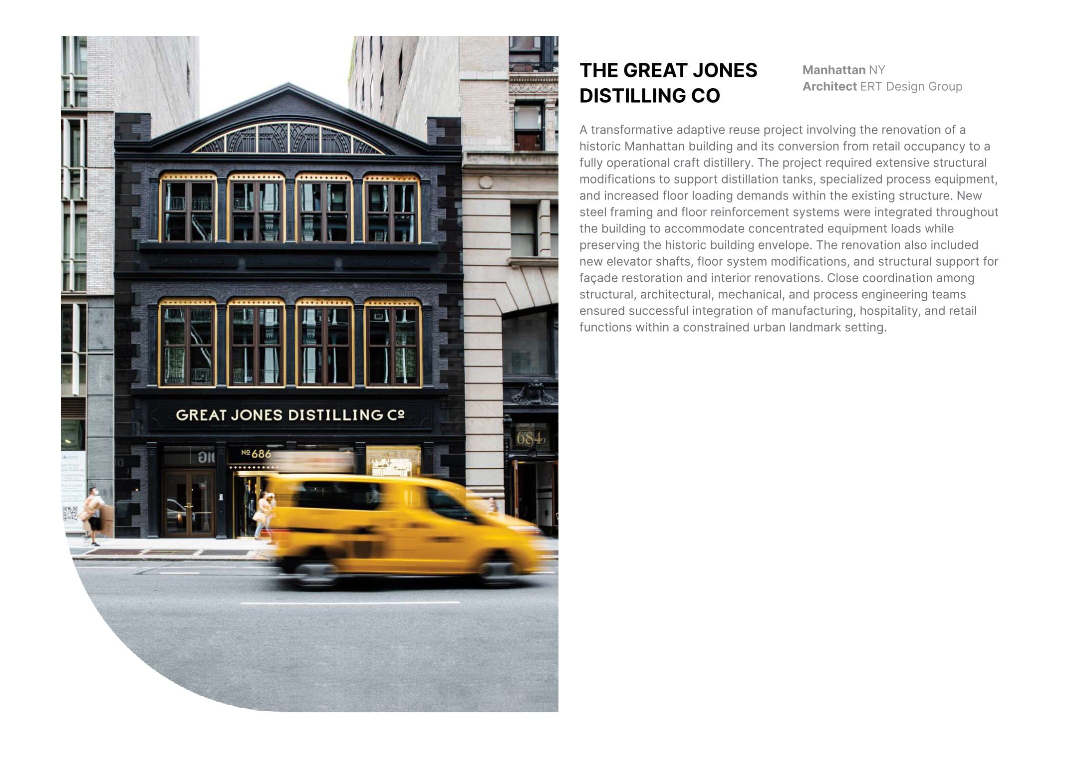The Great Jones Distilling Co. structural engineering project