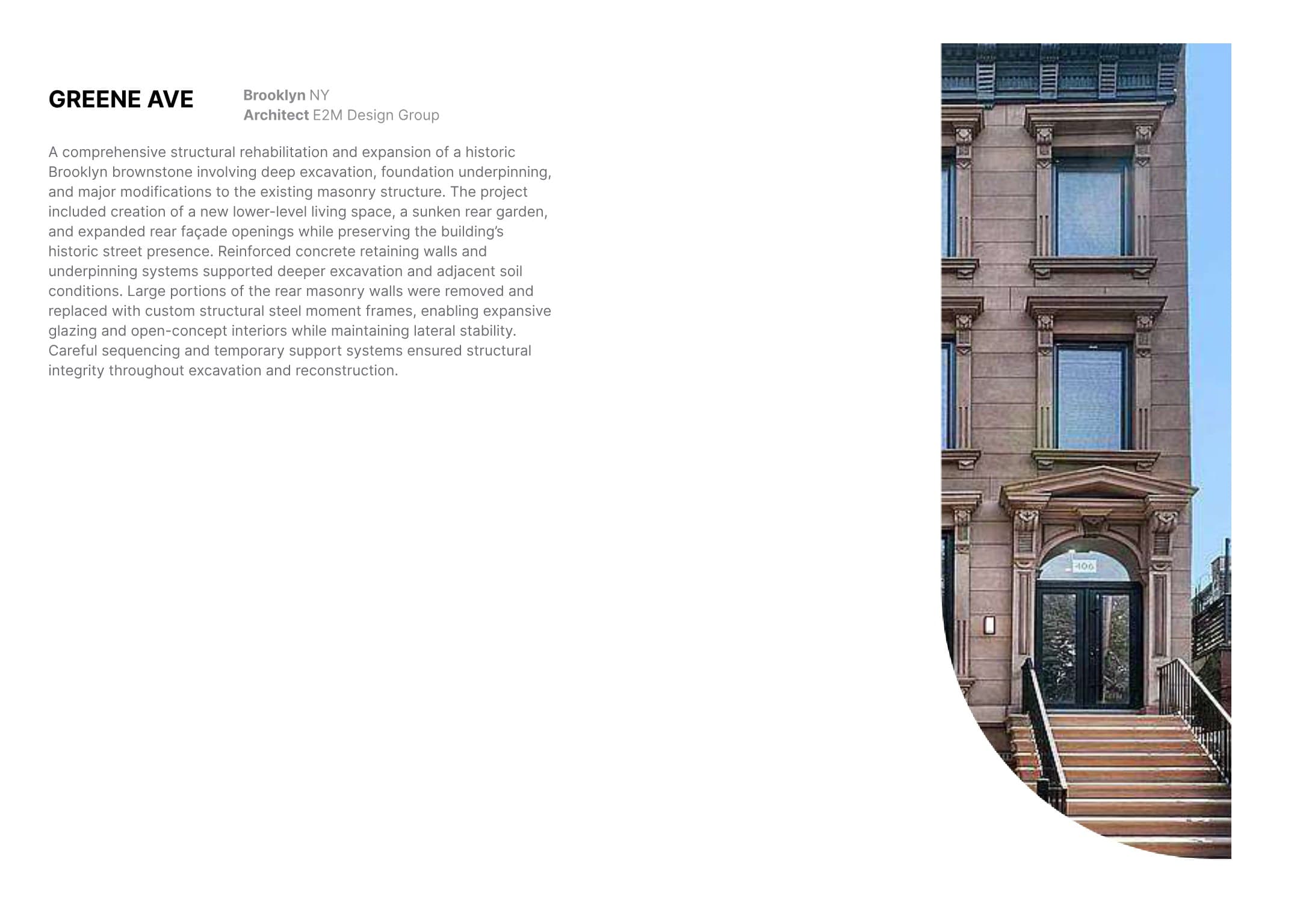 Greene Avenue structural engineering project