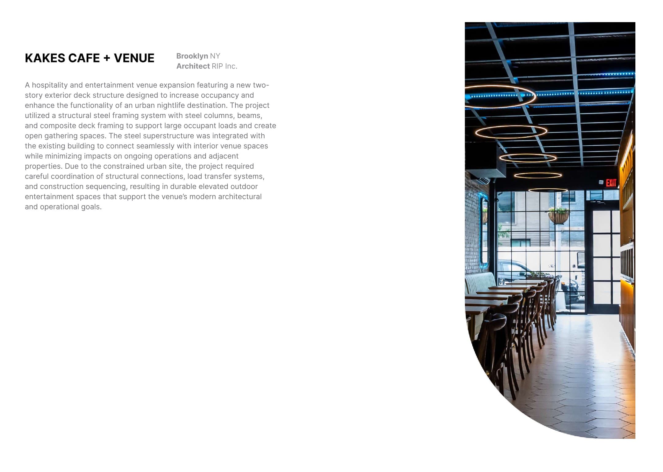 Kakes Cafe + Venue structural engineering project
