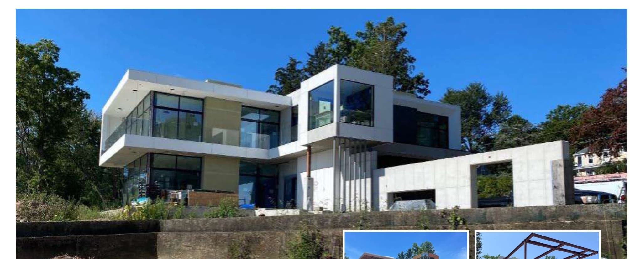 Modern waterfront residence with expansive glazing